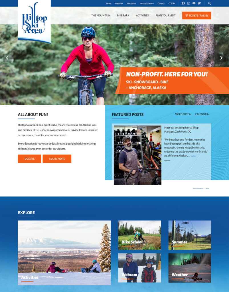 Hilltop Ski Area – Anchorage Alaska Web Design Company